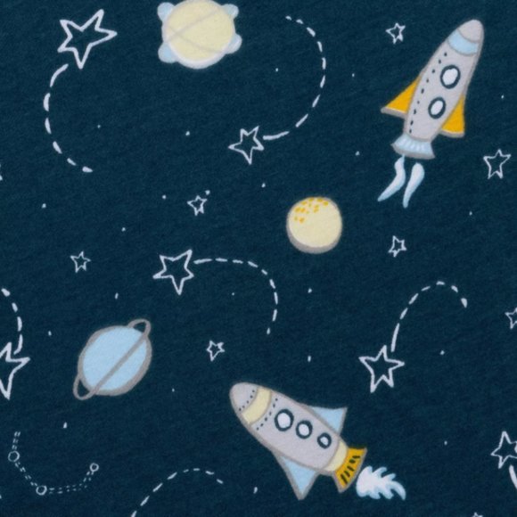 Both Trend Lab Musical Crib Mobile and Crib Navy Sheet Galaxy - Picture 4 of 5